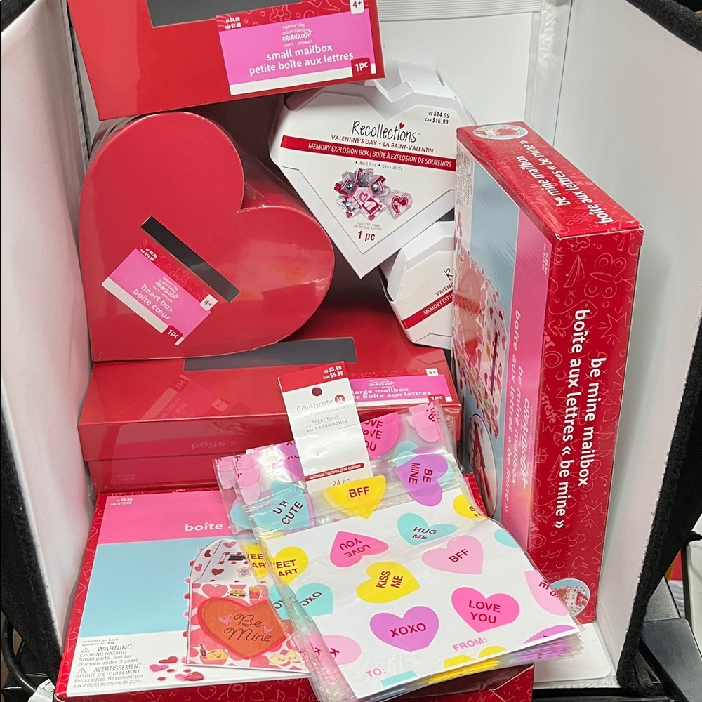 Valentine's Day Gift Set with Heart Boxes and Bags